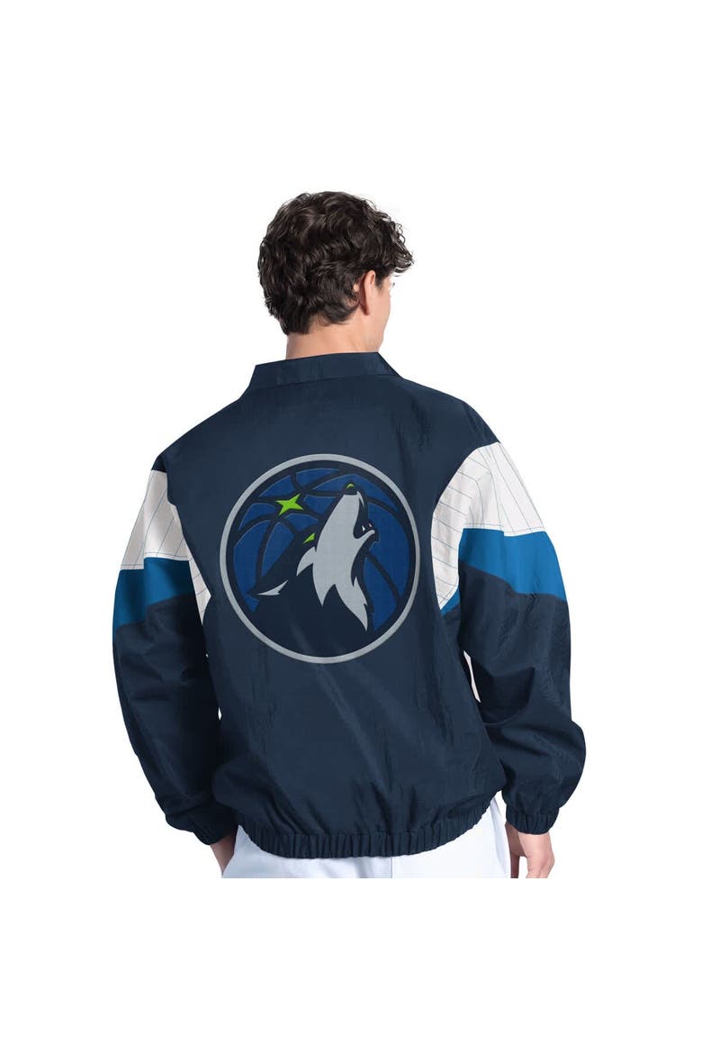 Men's Starter Navy Minnesota Timberwolves Yard Line Full-Zip Jacket, Alternate, color, Navy
