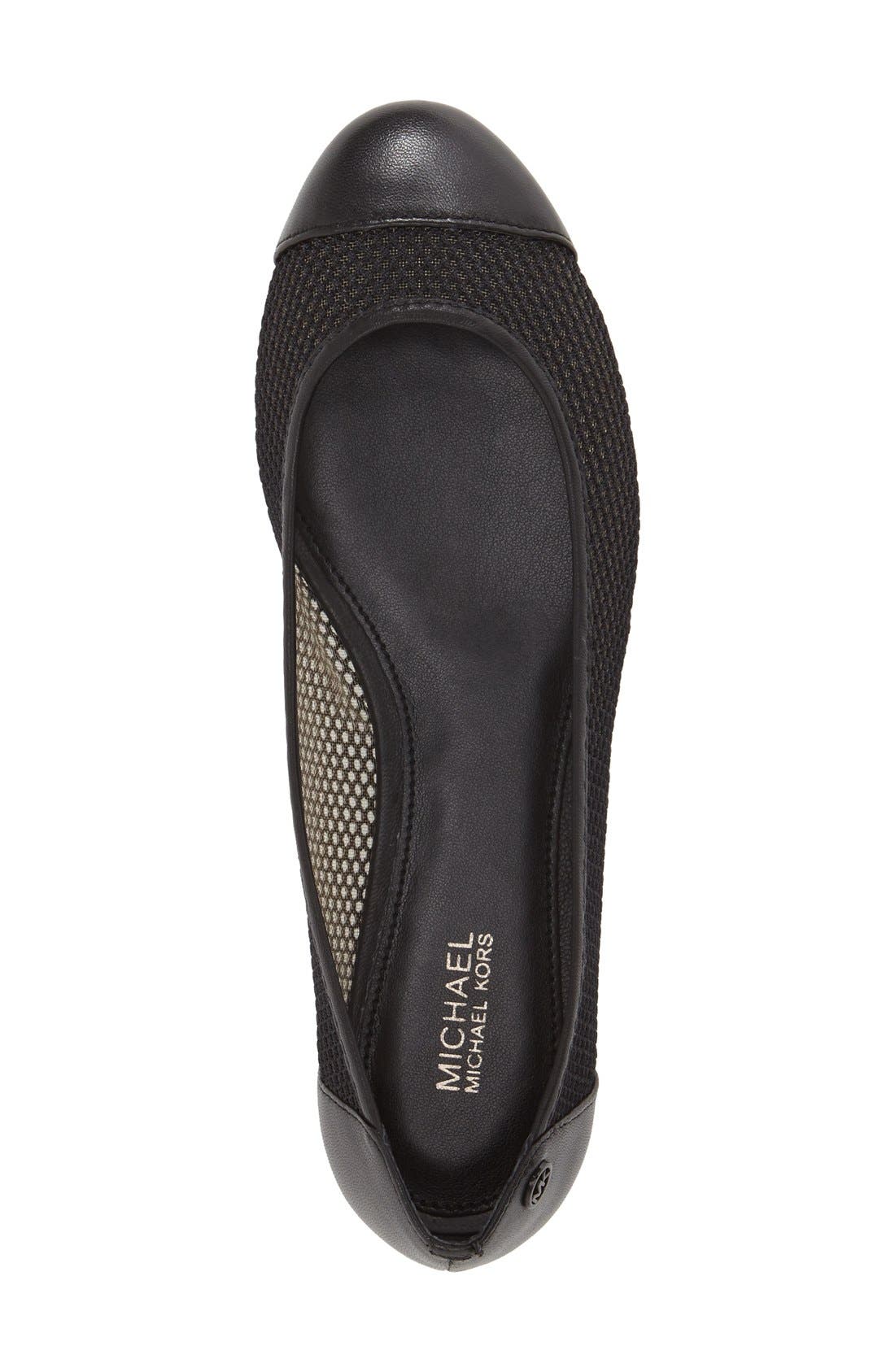 'Joni' Ballet Flat, Alternate, color, BLACK LEATHER