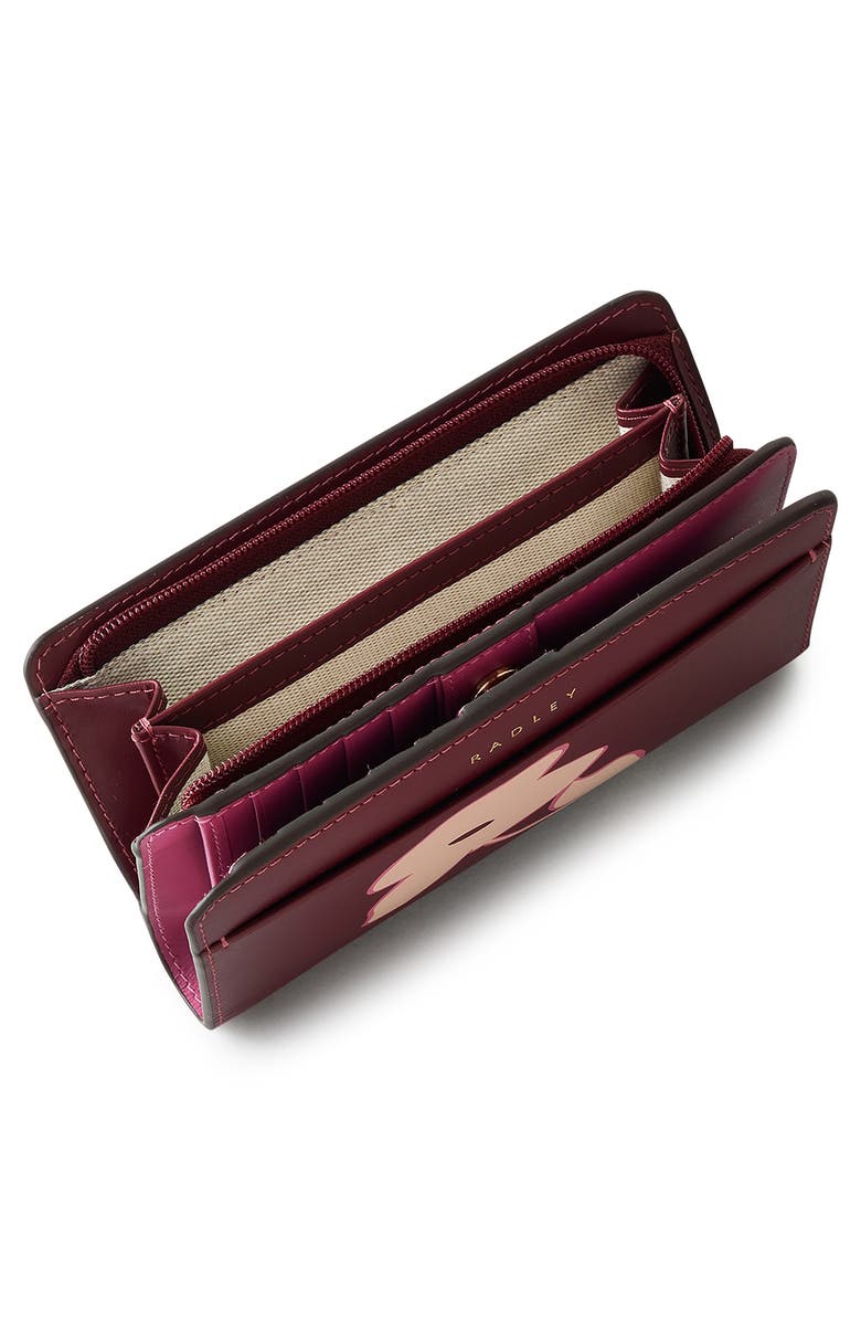 Radley Liverpool Lane Bloom Medium Leather Bifold Wallet, Alternate, color, Merlot