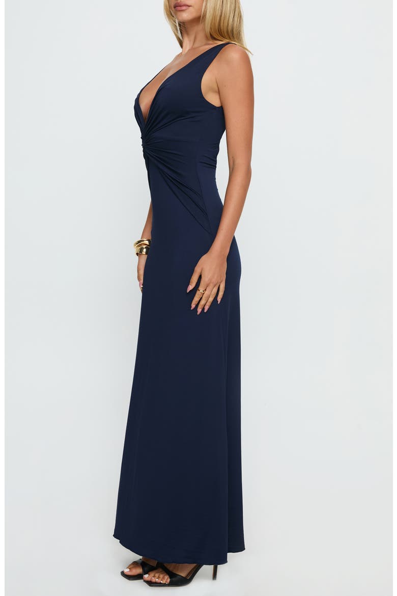 Frederica Plunge Neck Maxi Dress, Alternate, color, NAVY