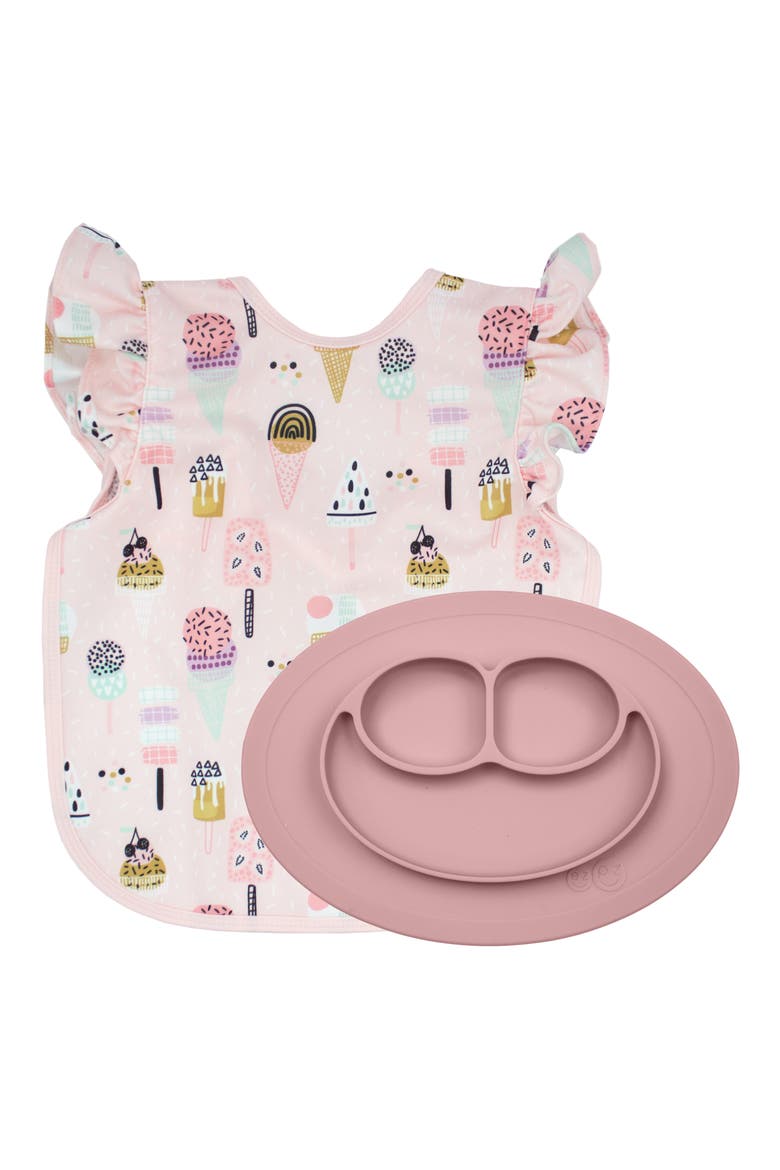 x BapronBaby Blush Apron & Feeding Mat Set, Main, color, BLUSH