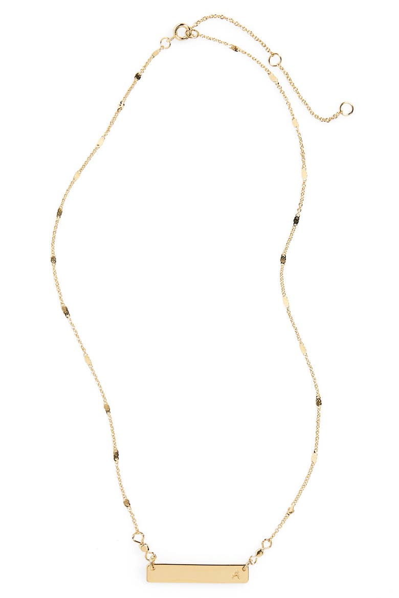 Initial Bar Necklace, Main, color, GOLD A