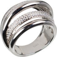 CZ by Kenneth Jay Lane Pave CZ Multi-Row Criss-Cross Band Ring