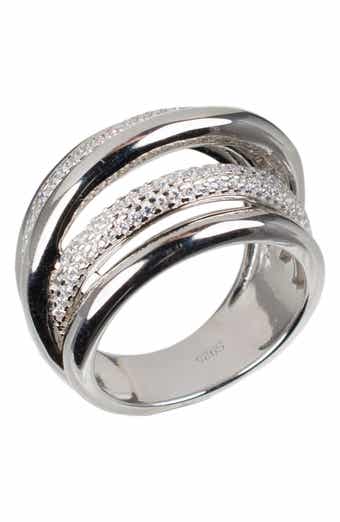 CZ BY KENNETH JAY LANE Pave CZ Multi-Row Criss-Cross Band Ring