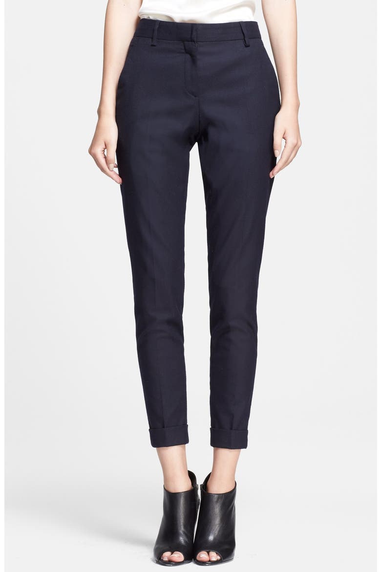 'Tarnock' Cuffed Wool Blend Trousers, Main, color, NAVY
