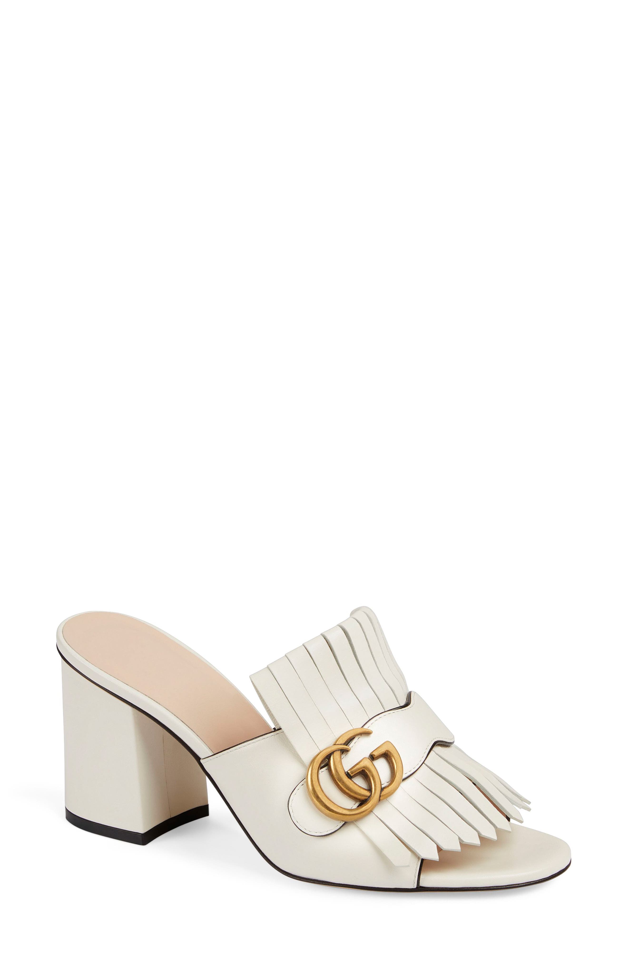Gucci GG Kiltie Fringe Slide Sandal, Main, color, 