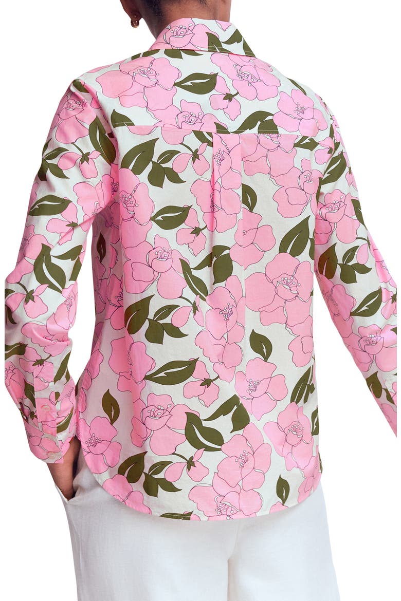 Sienna Floral Print Cotton Button-Up Shirt, Alternate, color, PINK FLORAL PRINT