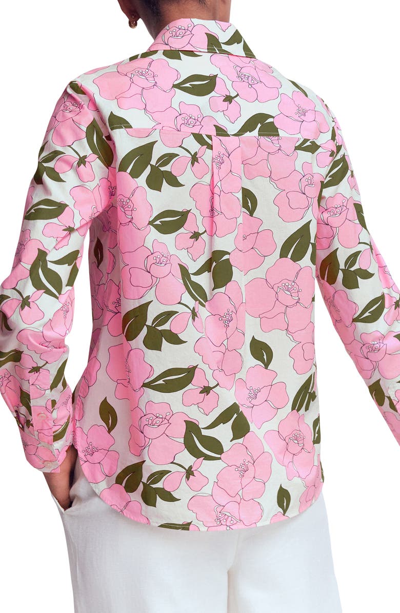 Boden Sienna Floral Print Cotton Button-Up Shirt, Alternate, color, Pink Floral Print