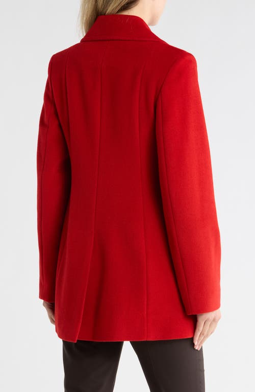 Fleurette Classic Wool Blend Peacoat In Red