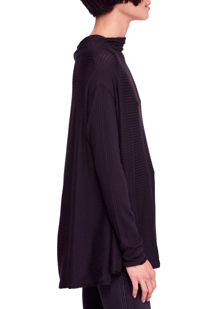 Lover Rib Split Back Pullover, Alternate, color, BLACK