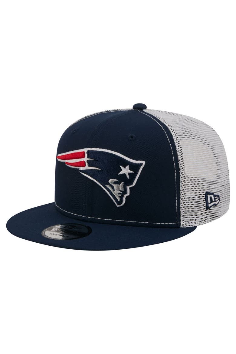 Men's New Era  Navy New England Patriots Core Team 9FIFTY Trucker Snapback Hat, Main, color, Navy