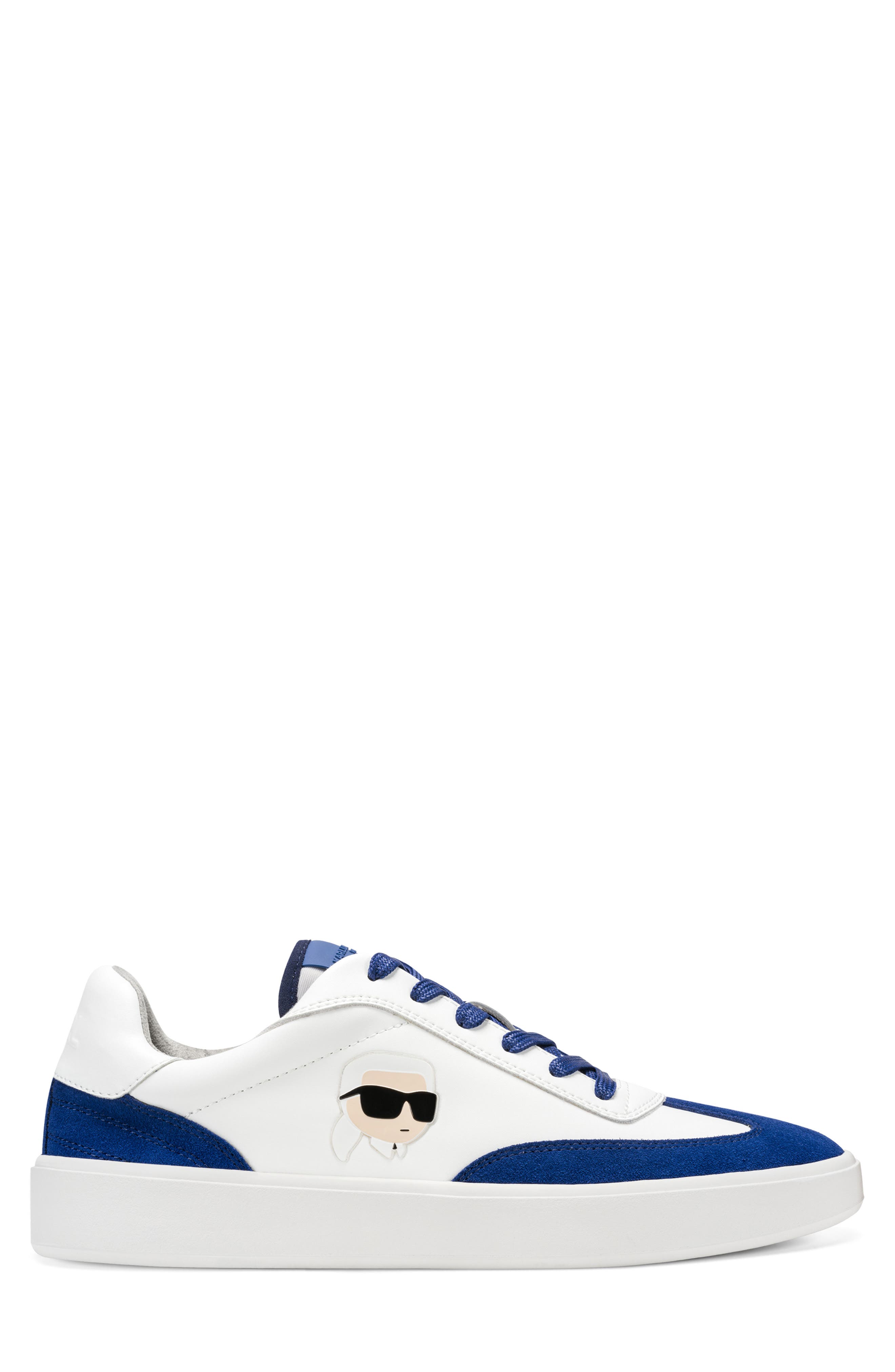 Philippe Mixed Media Sneaker, Alternate, color, WHITE/ BLUE