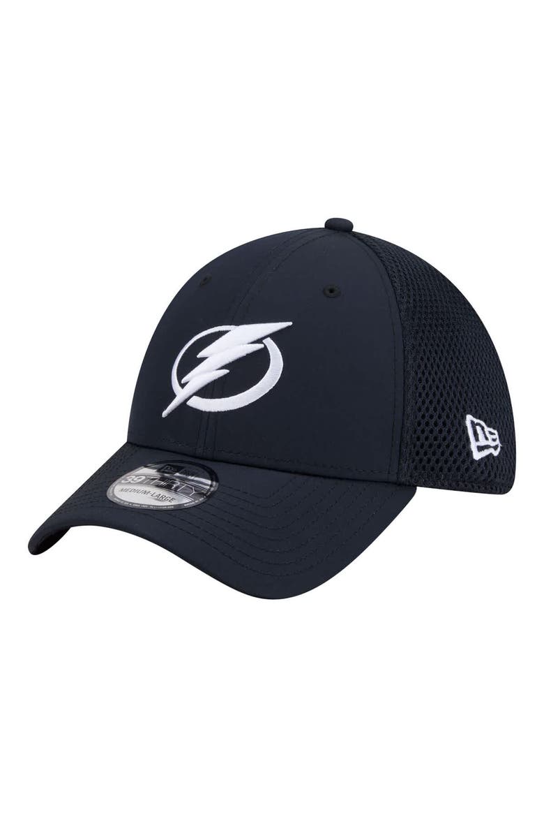 Men's New Era  Navy Tampa Bay Lightning Logo 39THIRTY Flex Hat, Main, color, Navy