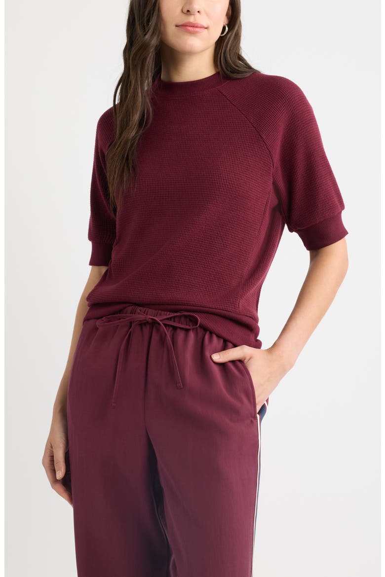 Bubble Sleeve Sweatshirt, Main, color, BURGUNDY LONDON