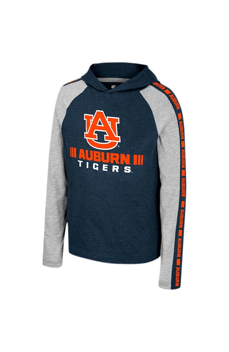 COLOSSEUM Youth Colosseum Navy Auburn Tigers Ned Raglan Long Sleeve Hooded T-Shirt, Alternate, color, Navy