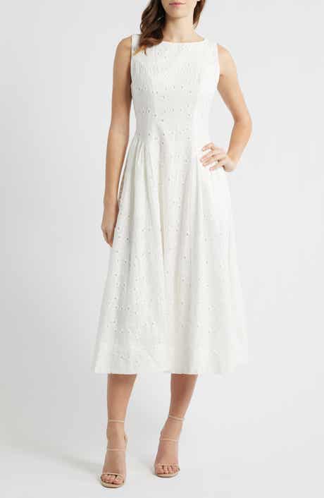 Broderie Anglaise Fit & Flare Midi Dress