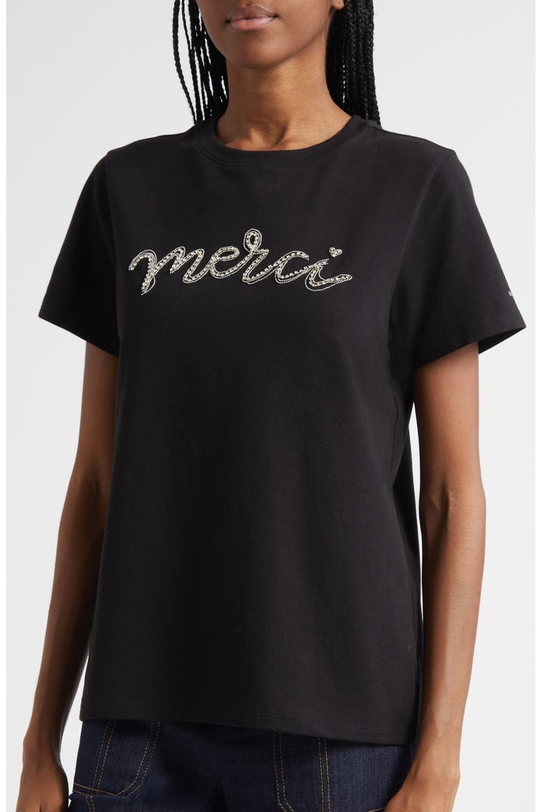Merci Chain T-Shirt, Alternate, color, BLACK/ SILVER
