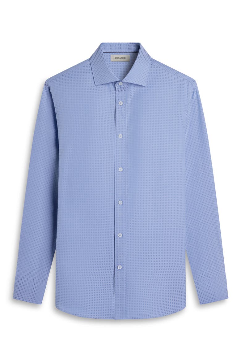 Axel Check Jacquard Cotton Button-Up Shirt, Alternate, color, AIR BLUE
