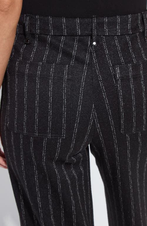Lyssé Lysse Isabel Pinstripe Ponte Wide Leg Pants In Black