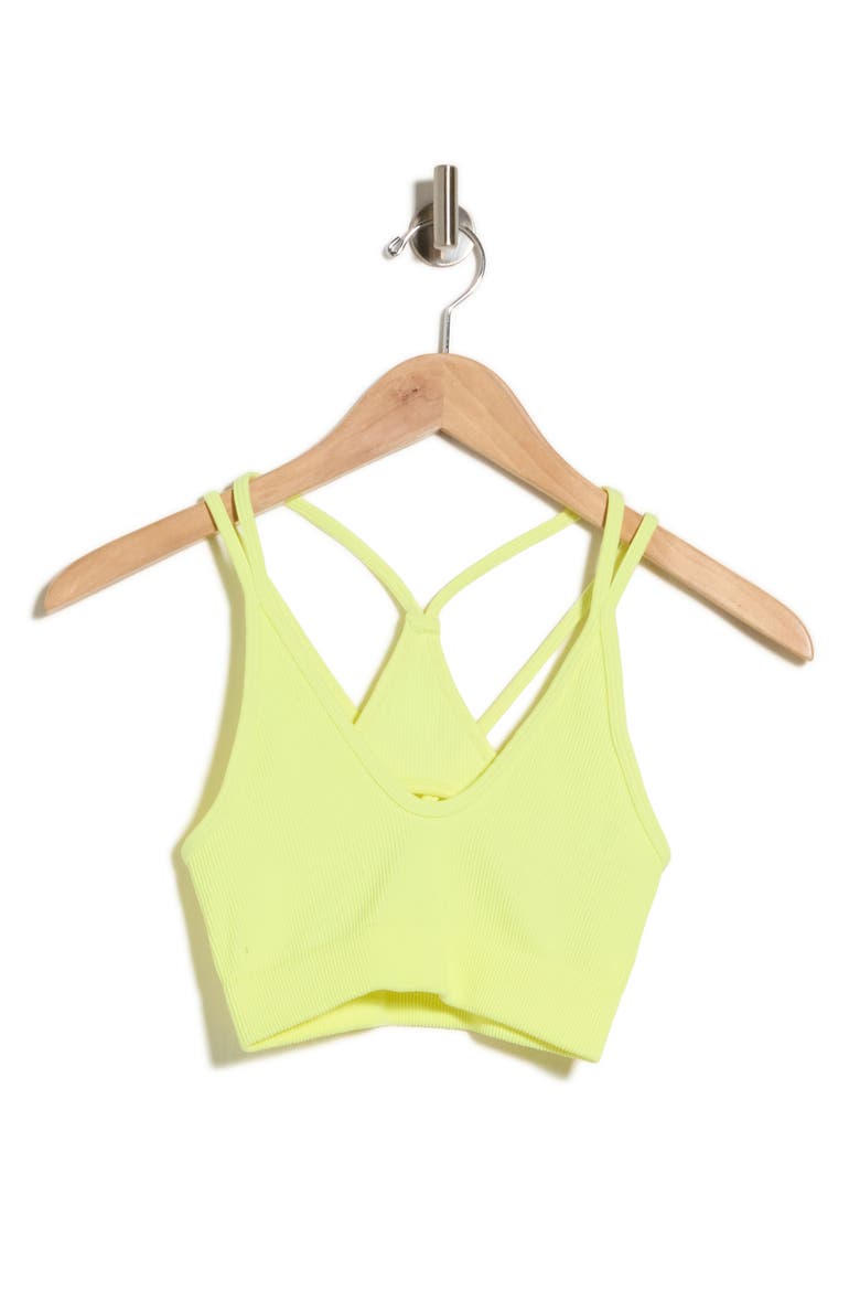 Free Throw Ribbed Sports Bra, Alternate, color, NEON YELLOW