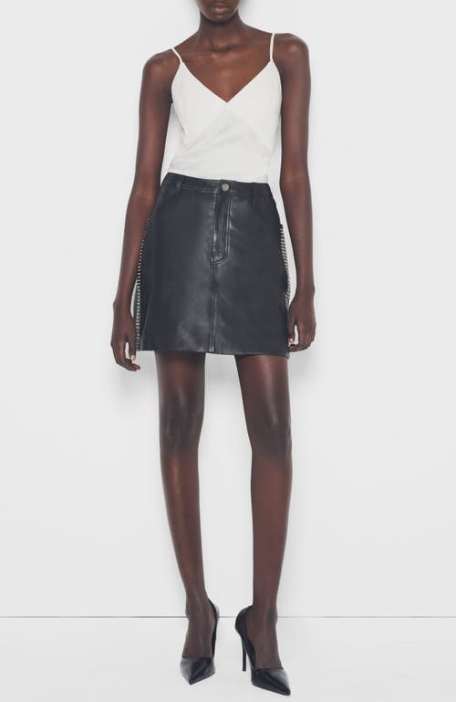 As By Df Ryder Upcycled Leather Skirt In Black