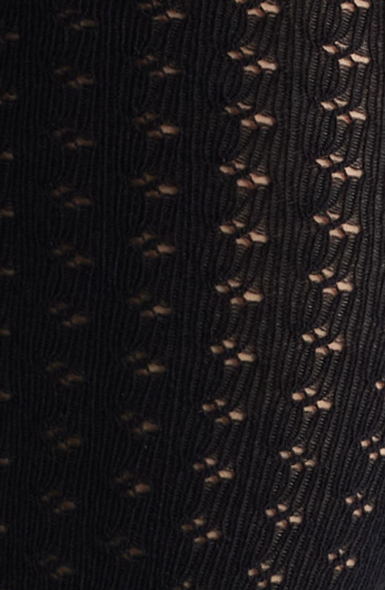 Hue Diamond Pointelle Sweater Tights, Alternate, color, Black