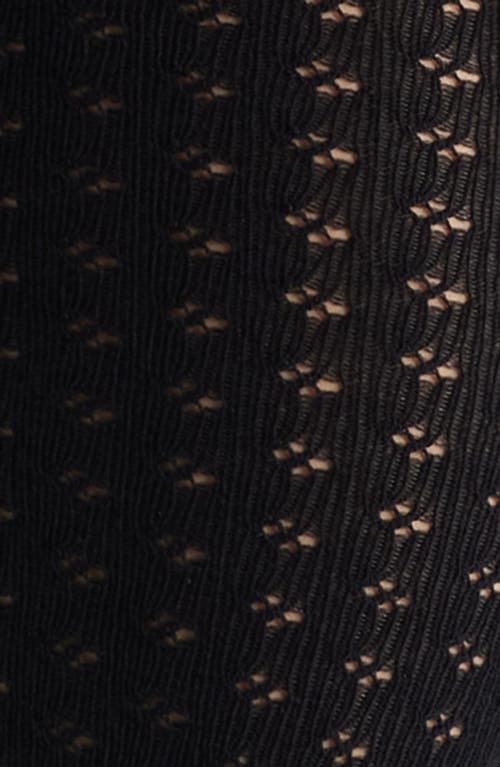 Hue Diamond Pointelle Sweater Tights In Black