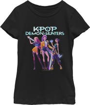 KPop Demon Hunters Girl's KPop Demon Hunters HUNTR/X Battle Ready Group Shot Graphic T-Shirt