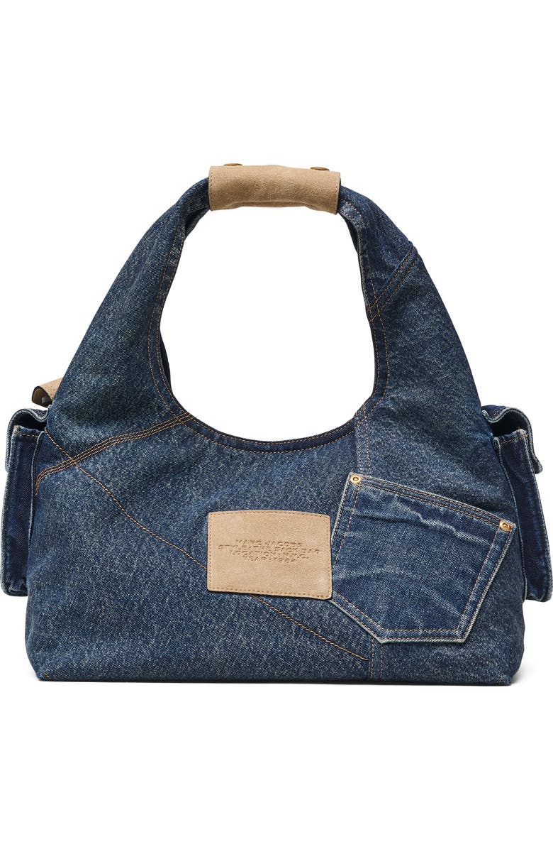 Marc Jacobs The Sack Denim Shoulder Bag, Alternate, color, Dark Wash Indigo