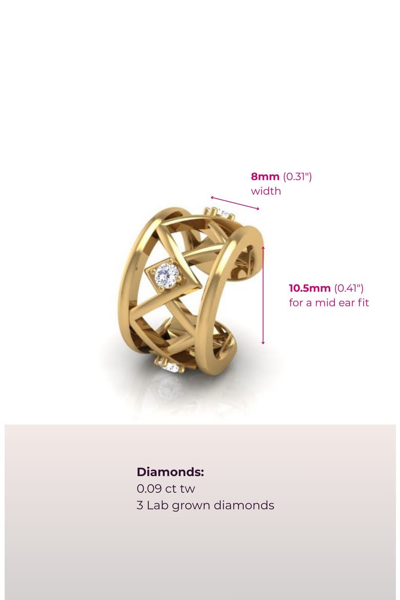 Criss Cross Ear Cuff Mid Ear, Alternate, color, Yellow Gold