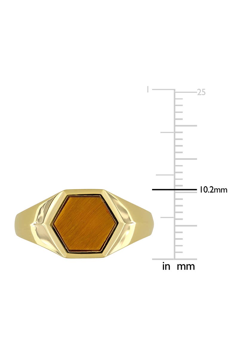 Tiger's Eye Hexagon Ring, Alternate, color, BROWN
