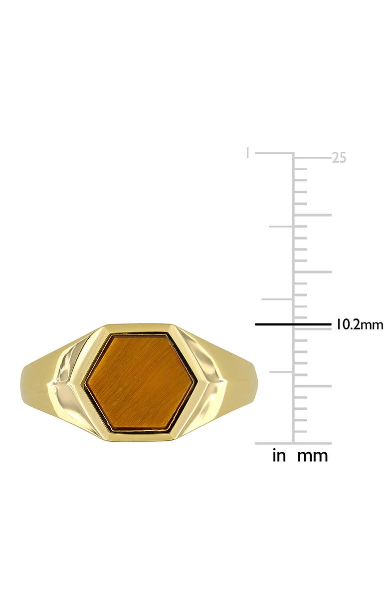 DELMAR Tiger's Eye Hexagon Ring, Alternate, color, Brown