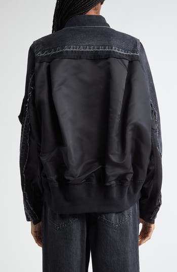Sacai Denim & Nylon Twill Jacket | Nordstrom Sacai Denim & Nylon Twill Jacket | Nordstrom