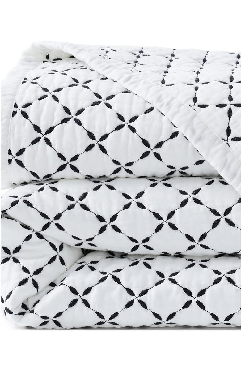 Lands' End Solid Diamond Double Voile Quilt, Alternate, color, Black Slate