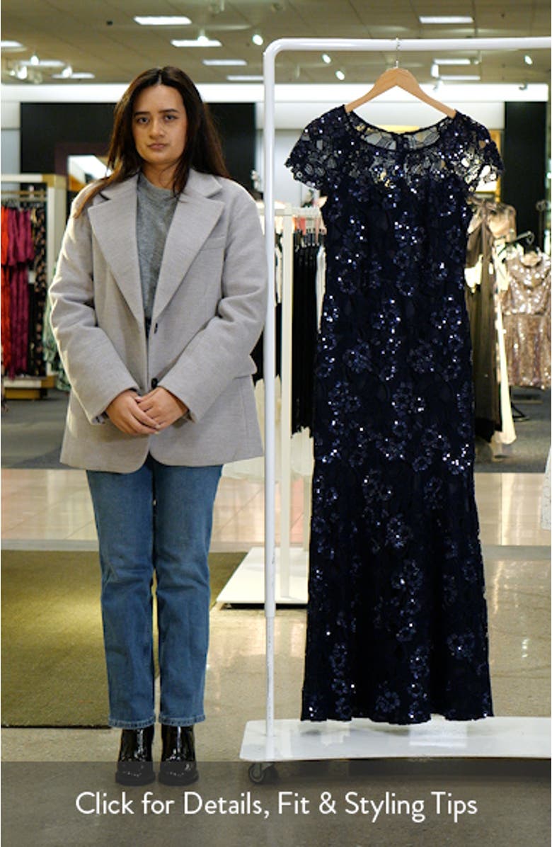 Sequin Lace Overlay Gown, sales video thumbnail