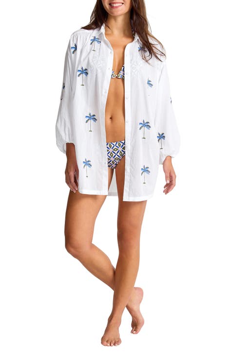 Catalina Coast Palm Cover-Up Shirt