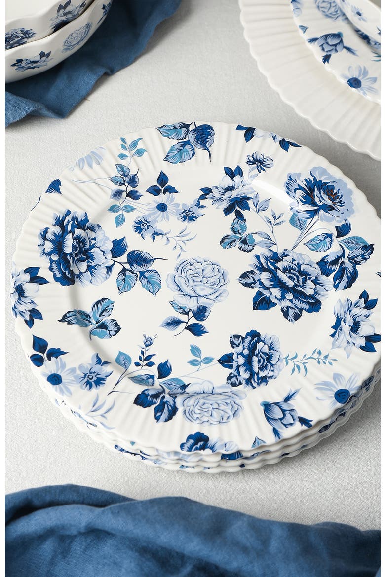 Fiore New Bone China Salad Plate Set of 4, Alternate, color, Blue