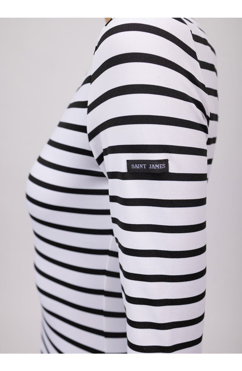 Saint James GARDE-COTE III - UV Fabric Breton Striped Top, Alternate, color, White/Black