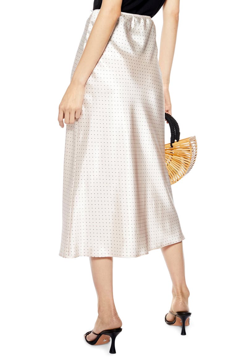 Polka Dot Midi Skirt, Alternate, color, NUDE