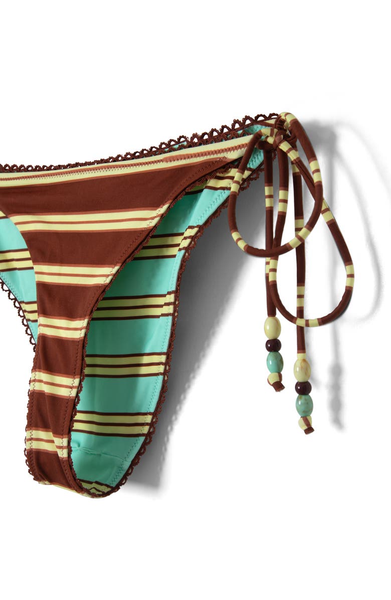 Damson Madder Trudi Stripe Reversible String Bikini Bottoms, Alternate, color, Brown/ Teal Multi