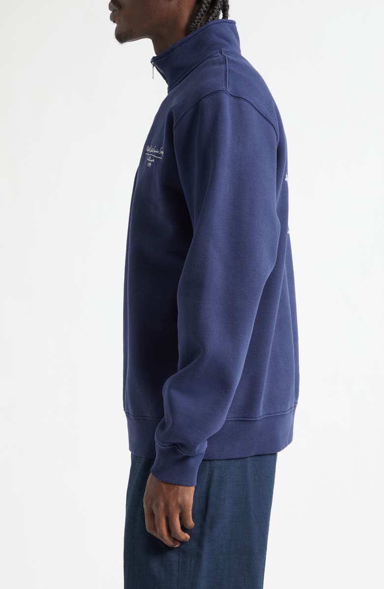 PALMES Public Chain Stitch Quarter Zip Fleece Sweatshirt, Alternate, color, Navy