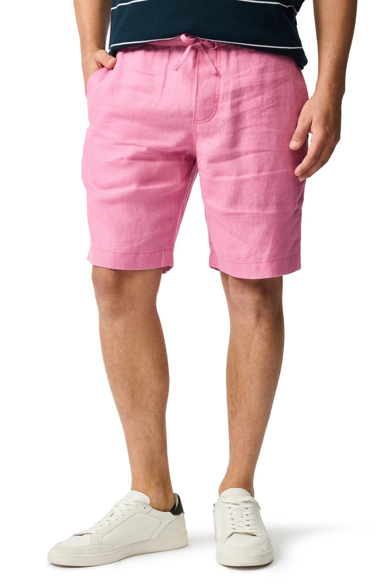 Linen Shorts, Main, color, GERANIUM