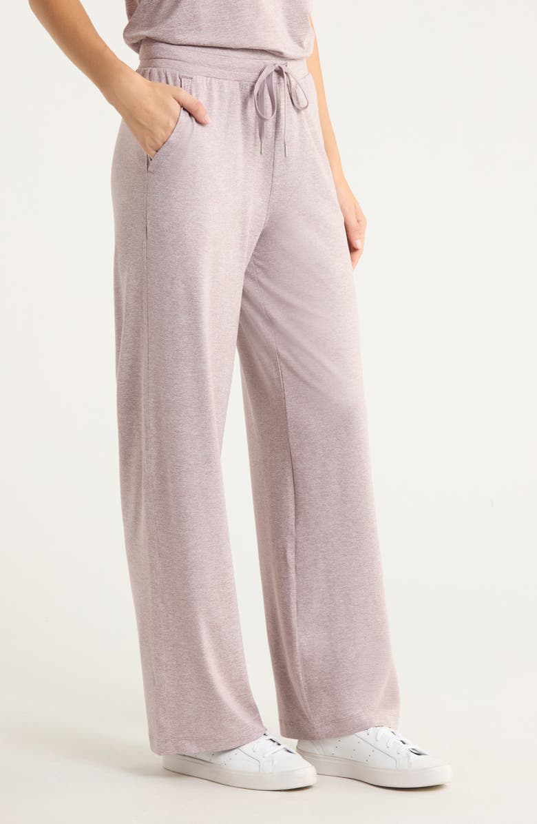 Zella Restore Soft Straight Leg Drawstring Pants, Alternate, color, Purple Dove
