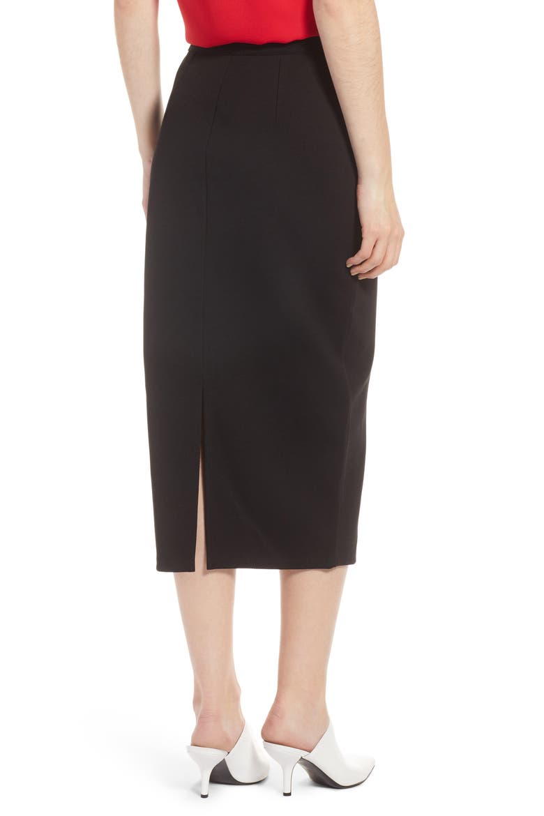 Pique Ponte Skirt, Alternate, color, BLACK