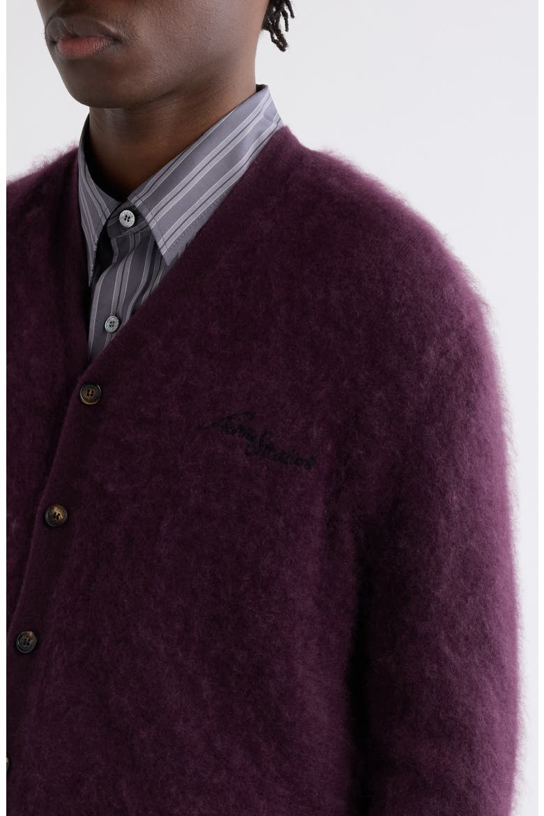 Klasher Plush Cashmere Cardigan, Alternate, color, WINE RED