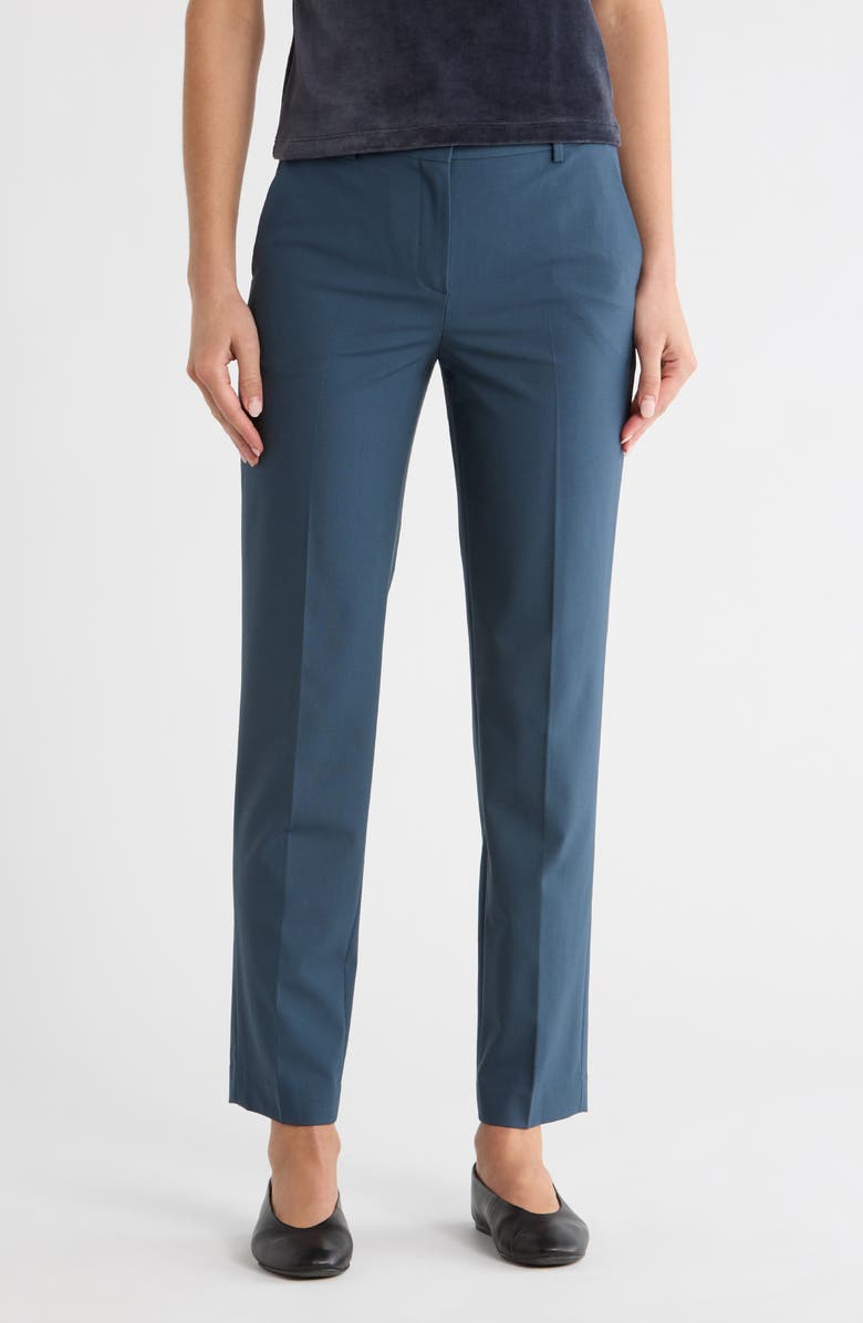Theory Treeca Wool Blend Pants, Main, color, Ash Blue