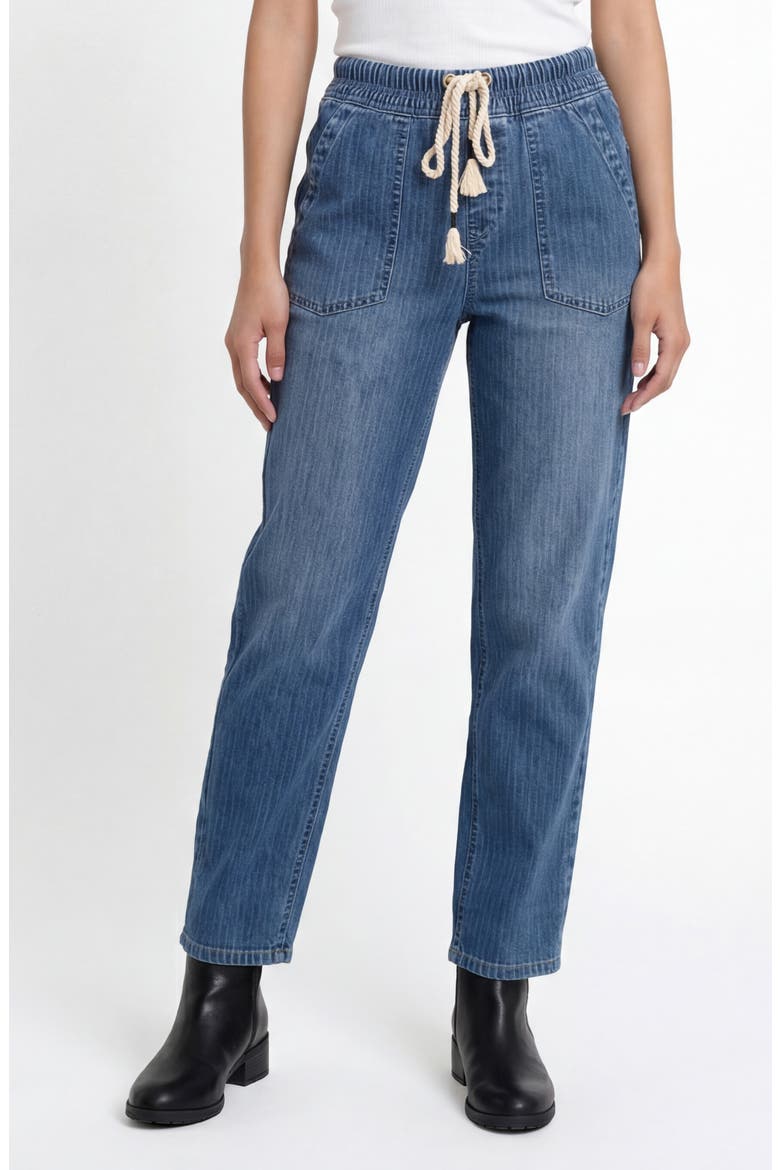 Stella High Rise Soft Barrel Leg Jeans, Main, color, RAILROAD STRIPE