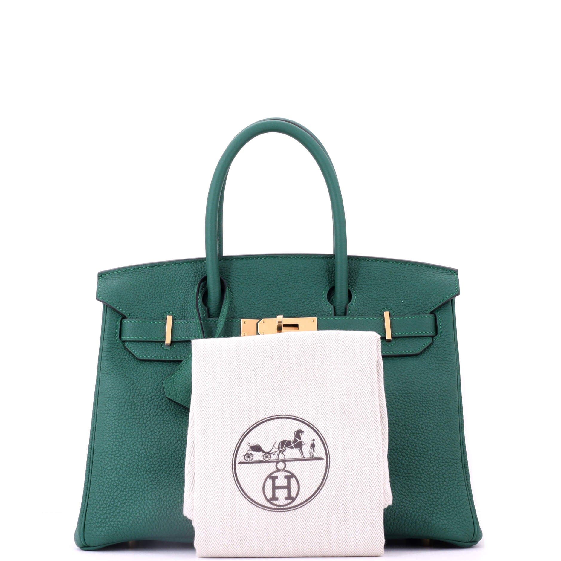 Pre-Owned Hermes Birkin Handbag Green Togo with Gold Hardware 30, Alternate, color, Malachite