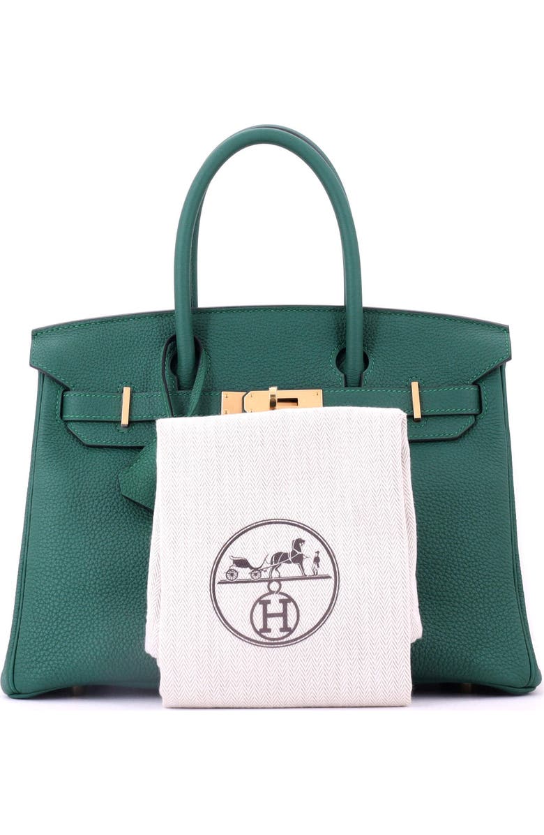 Pre-Owned Hermes Birkin Handbag Green Togo with Gold Hardware 30, Alternate, color, Malachite