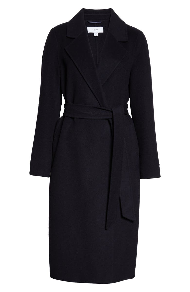 Reiss Brooks Belted Wool Blend Coat, Alternate, color, 